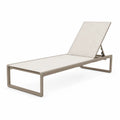 Leżak aluminiowy tekstylny beżowy 200x65x35 cm