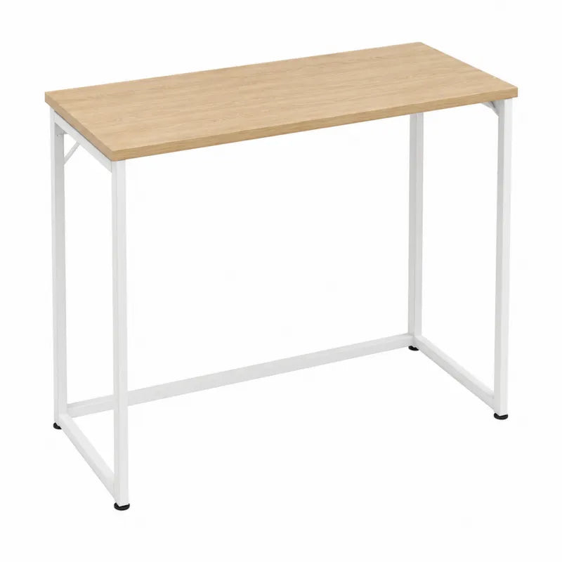 Biurko z blatem z drewna laminowanego 120 cm biały stalowy stelaż