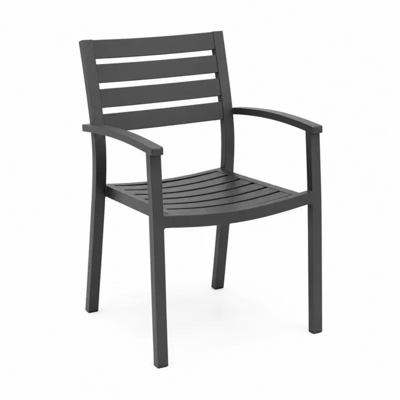 Krzesło ogrodowe z aluminium antracytowe