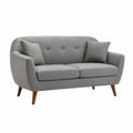 Sofa dwuosobowa z tkaniny poliestrowej, szara, 180 cm
