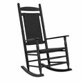 Czarne krzesło bujane z drewna sosnowego 120x70x90 cm