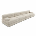 Sofa modułowa z poliestru 300 cm, kolor kremowy