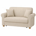 Sofa dwuosobowa beżowa poliester 150 cm